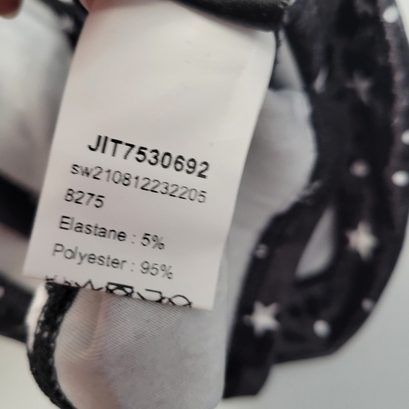 Shein Black Velvet Star Print Embellished Crop Top - Picture 7 of 7